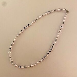 Silver and Black Gracie Abrams inspired necklace